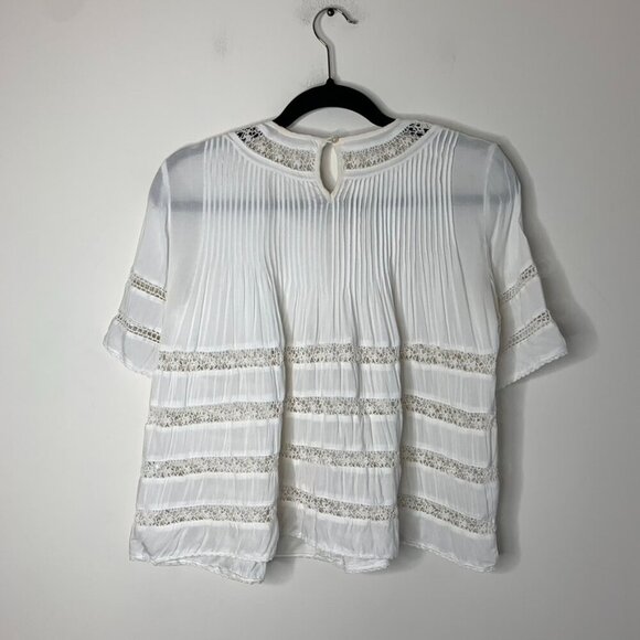 Aritzia Wilfred Beaudry Babydoll Blouse top Short SleevePeasant Cream Size XS - Picture 14 of 16